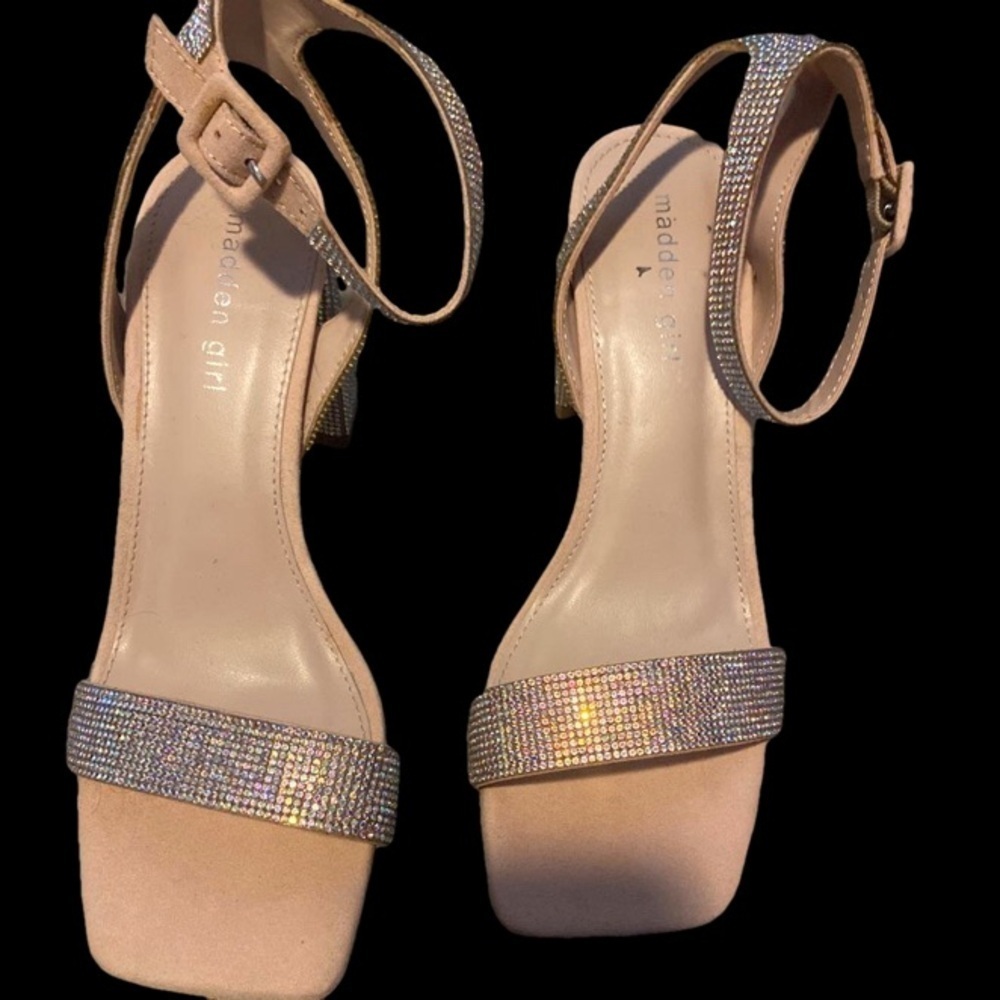 NWT Madden Girl chunky Sparkling pale pink Evening Shoes 8.5